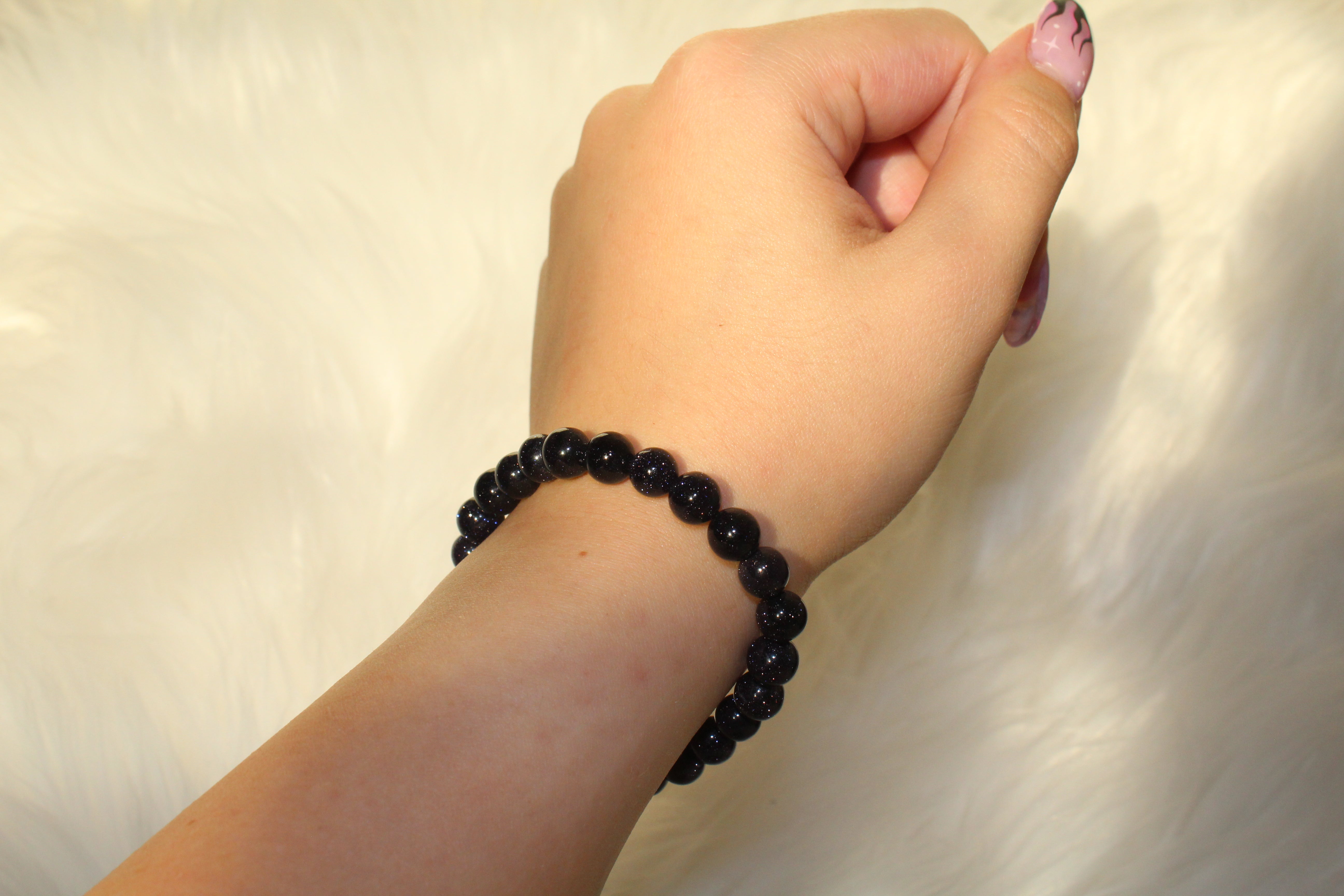 Blue Sandstone 8mm beads Stone Crystal Bracelet