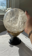 Load image into Gallery viewer, Garden Quartz Sphere 5.65 kg/12.45 lb with Free Velvet-Lined Revolving Sphere Stand
